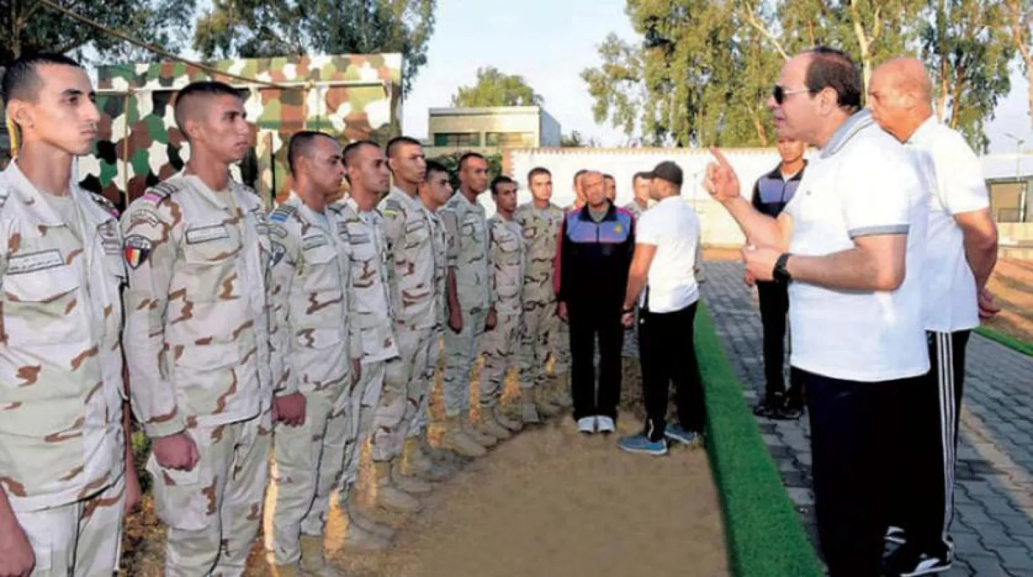 Egyptian President Abdel Fattah El Sisi during a visit to the military academy in Cairo on Saturday, July 13, 2019 (Egyptian presidency)

