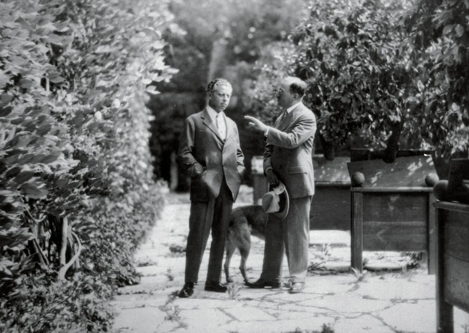 Max Reinhardt and Hugo von Hofmannsthal on the grounds of the Schloss Leopoldskron, circa 1920. The two men, along with Richard Strauss, created the Salzburg Festival.CreditImagno/Getty Images