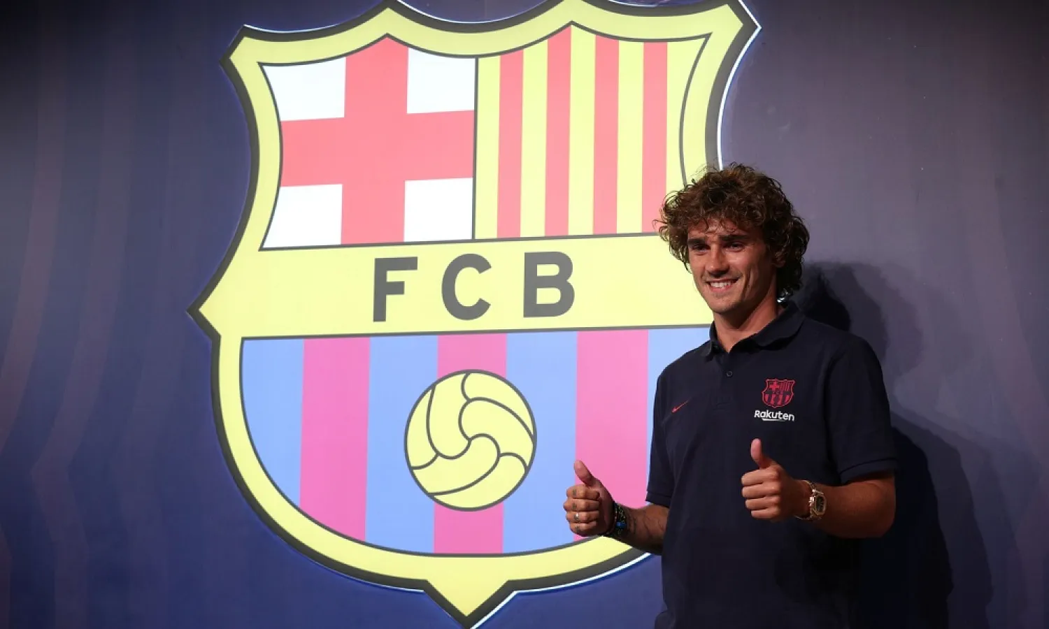 Antoine Griezmann is unveiled as a Barcelona player. (Reuters)
