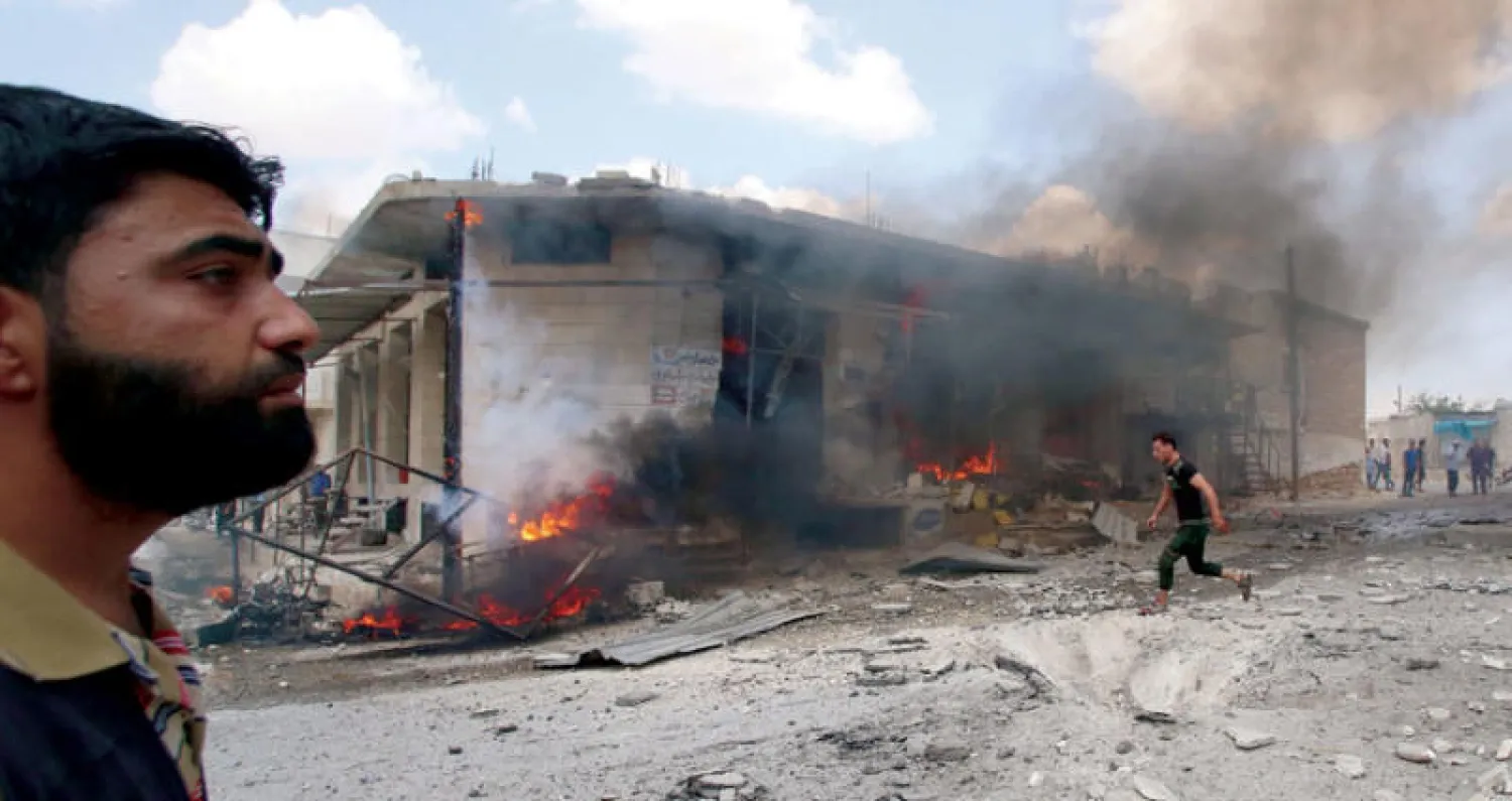 بعد غارة على ريف إدلب أمس (أ.ف.ب)