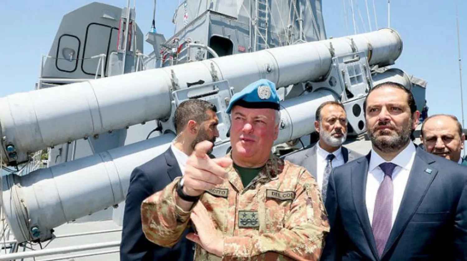 Prime Minister Saad Hariri with UNIFIL Head of Mission and Force Commander Major General Stefano Del Col at Beirut Port (Dalati & Nohra)