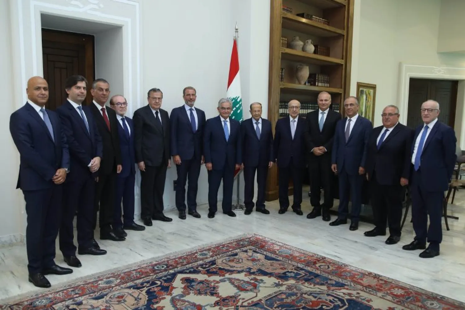  President Michel Aoun met Tuesday with chairman of the Lebanese Banks Association Dr. Salim Sfeir and the new board members (NNA)