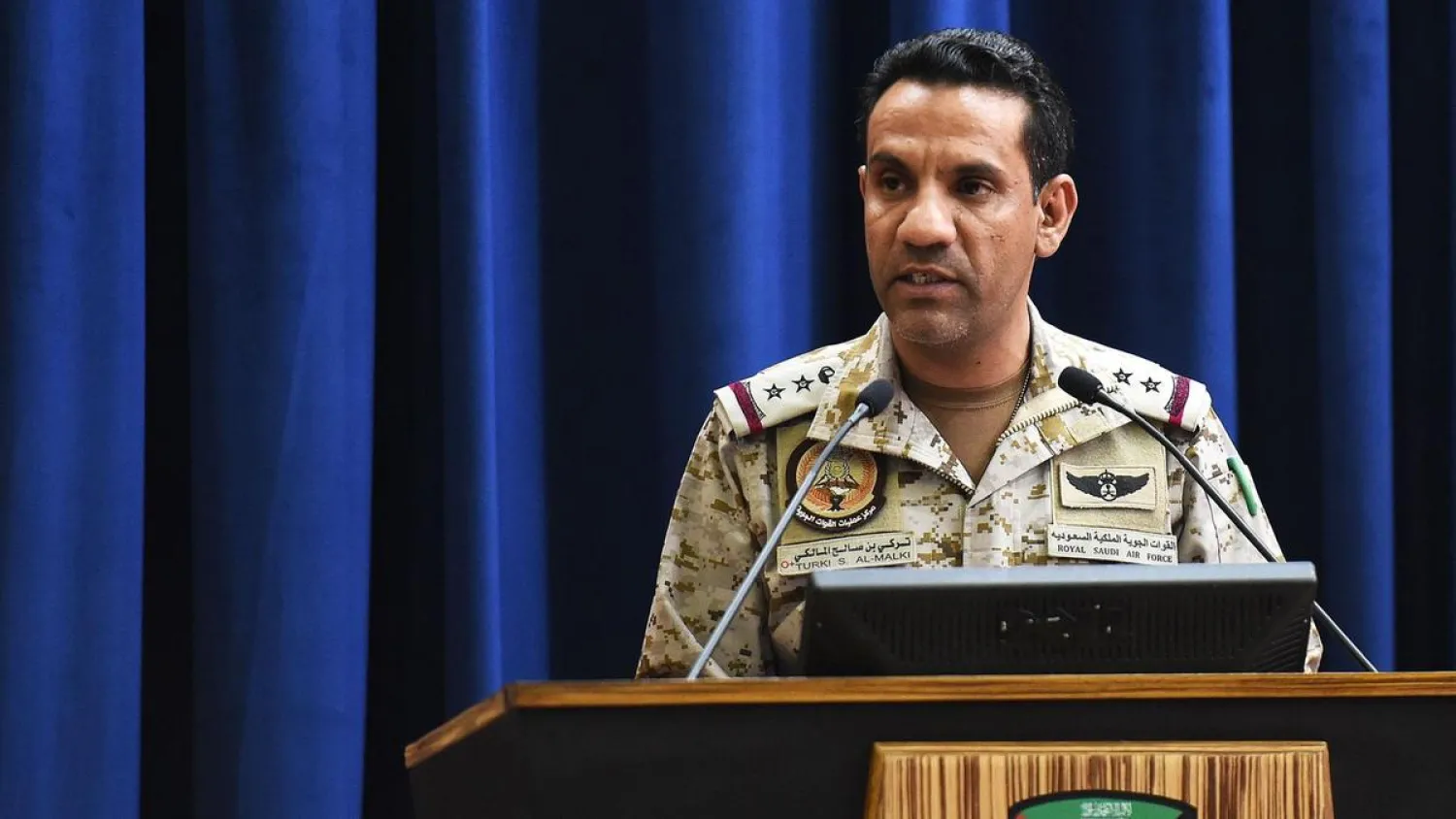 Arab coalition spokesman Colonel Turki al-Maliki. (AFP)