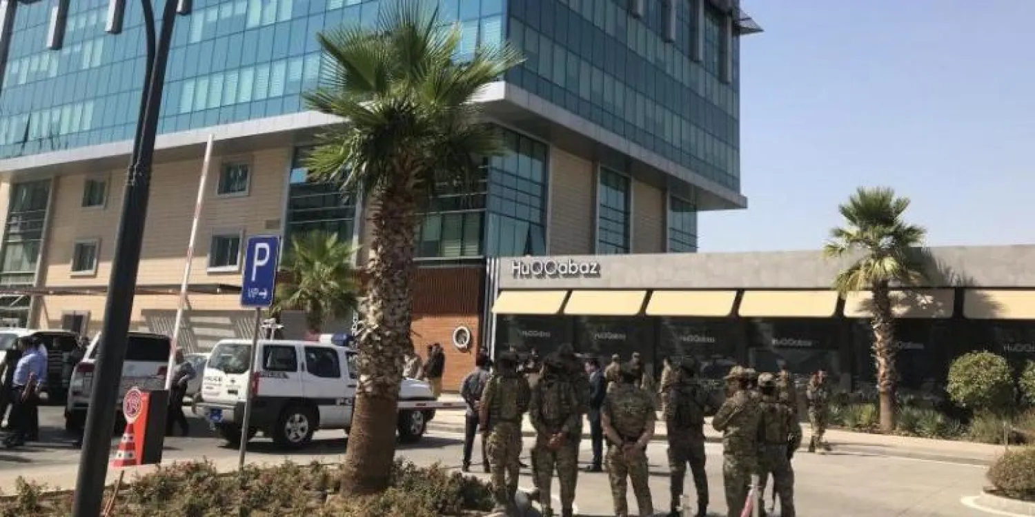 قوات أمن في موقع الهجوم المسلح بأربيل (الأناضول)