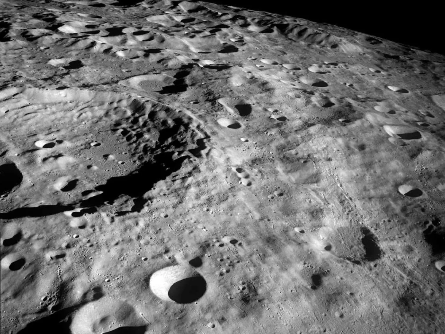 Rough terrain on the lunar far side photographed by Apollo 8.
Supplied: NASA.