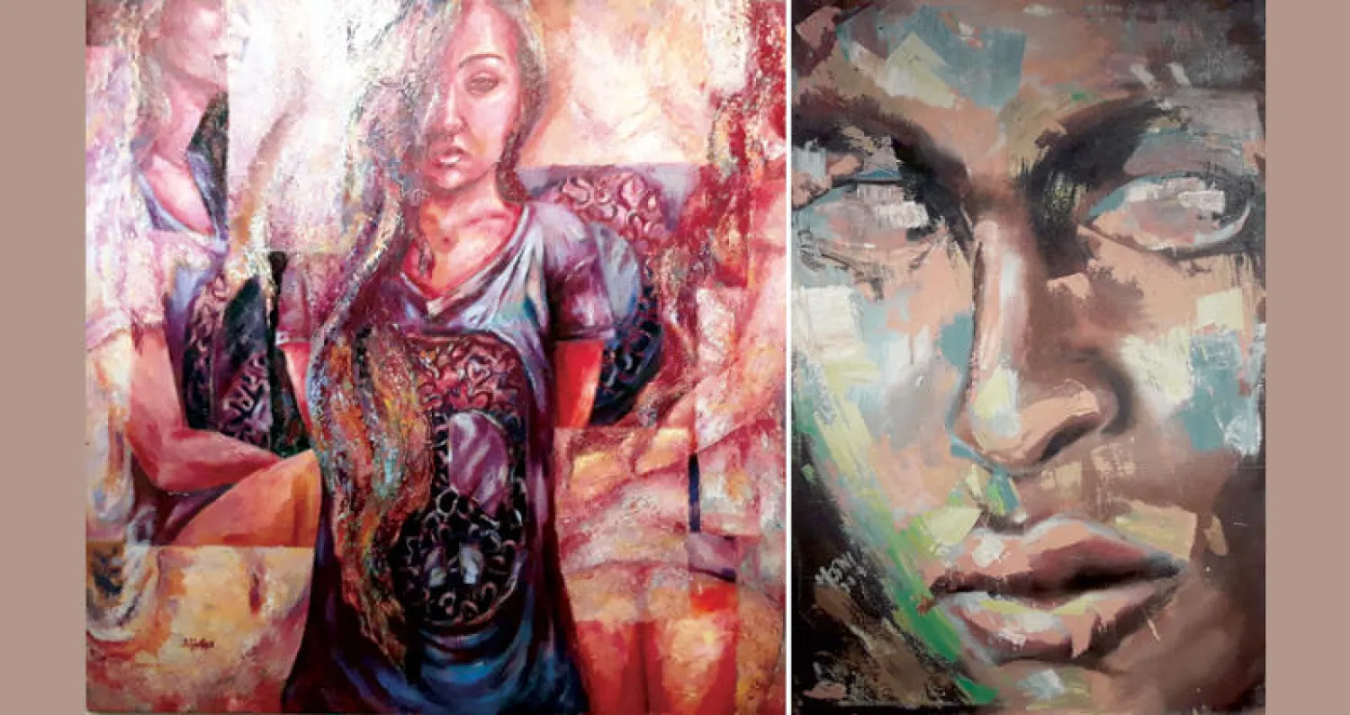 بورتريه للفنان حسني أبو بكر  -  عمل للفنانة هاجر محيي