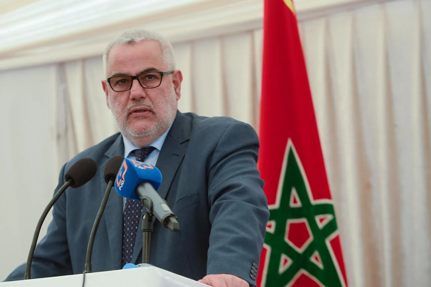 Former Secretary General of Morocco’s Justice and Development Party (JDP) Abdelilah Benkirane. (AFP)