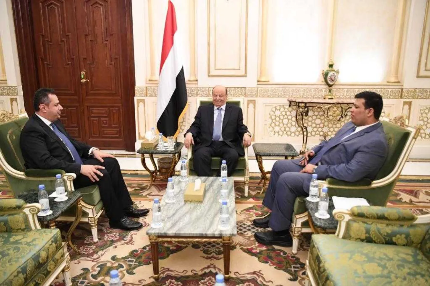 Hadi meets with Abdulmalik in Riyadh on Sunday (Saba news agency)