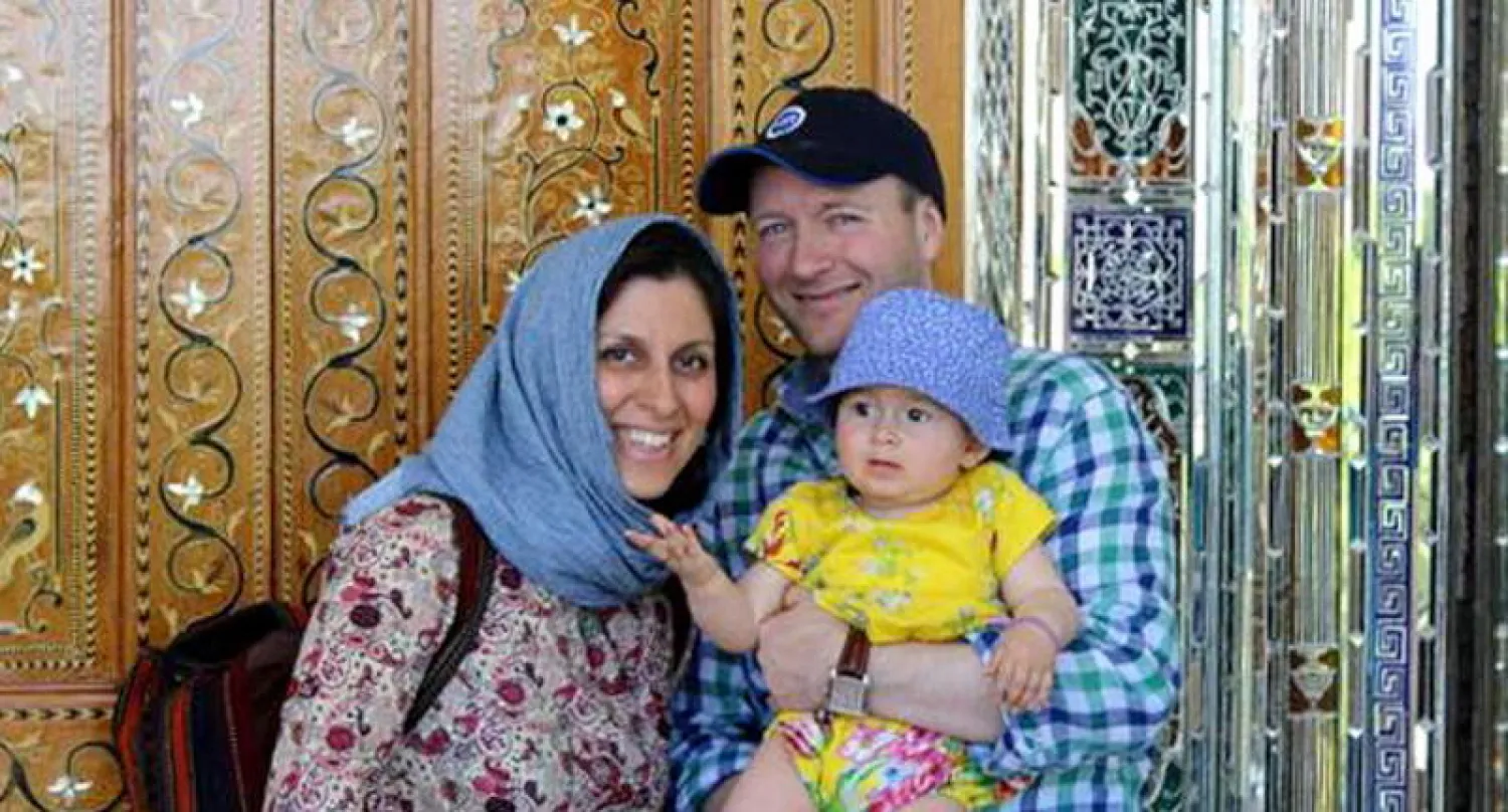 نازانين زاغاري - راتكليف مع زوجها وابنتها (أرشيف - إ.ب.أ)