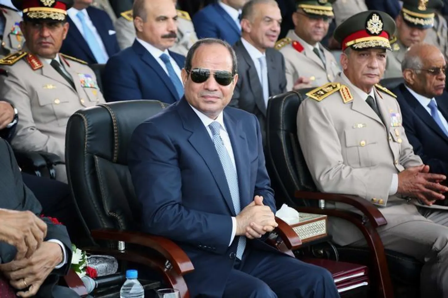 Egyptian President Abdel Fattah el-Sisi attend the graduation ceremony of new army officers at the army academy in Cairo, Egypt July 22, 2018. The Egyptian Presidency/Handout.