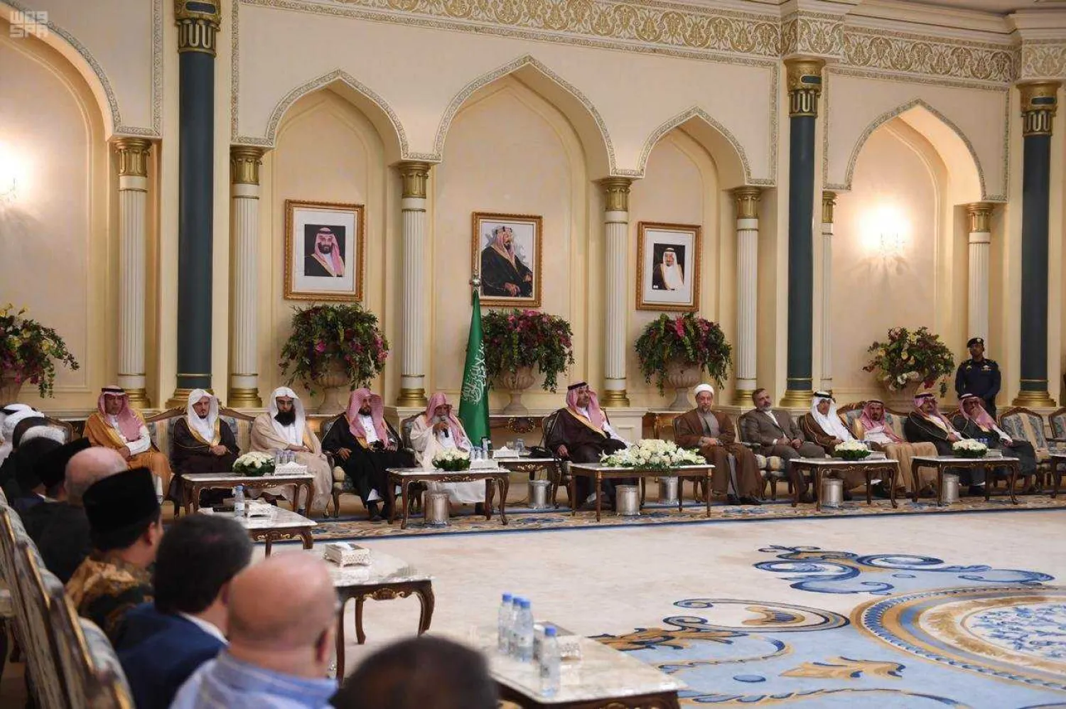 Governor of the Madinah region Prince Faisal bin Salman during his meeting with heads of official Hajj missions from Arab countries and Muslim communities. SPA