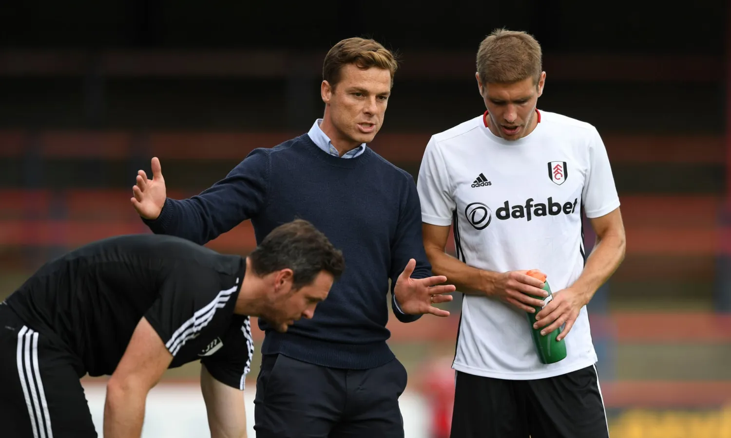 Scott Parker (centre), the Fulham head coach, has a squad capable of challenging for a return to the Premier League despite the departure of several players.
Photograph: Simon Dael/BPI/Shutterstock