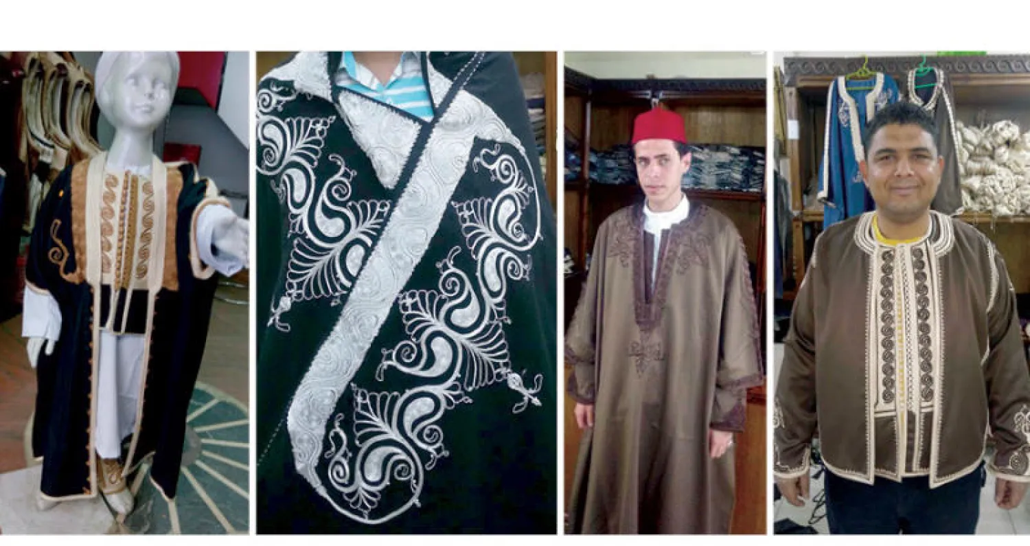 الزي الليبي التقليدي بأنامل سكندرية  -  الجبة المسكرة  -  الزخارف والتطريز اليدوي من أهم ما يميز تصنيع الزي  الليبي  الوطني  في الإسكندرية  -  تصنيع الزي للأطفال أيضاً