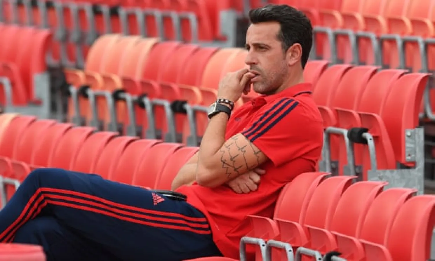  Edu’s considered style brought mixed results in his homeland but there is hope that he may repeat the success he enjoyed at Arsenal as a player. Photograph: David Price/Arsenal FC via Getty Images
