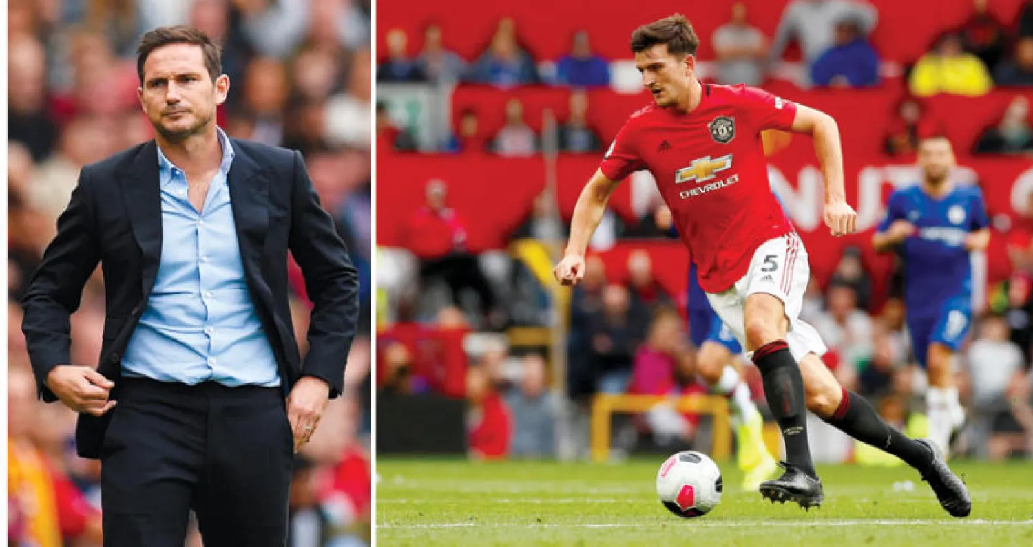 ماغواير منح دفاع مانشستر يونايتد الصلابة وكان صخرة في مواجهة تشيلسي (رويترز)  -  لامبارد مدرب تشيلسي وصدمة الهزيمة الثقيلة (أ.ف.ب)