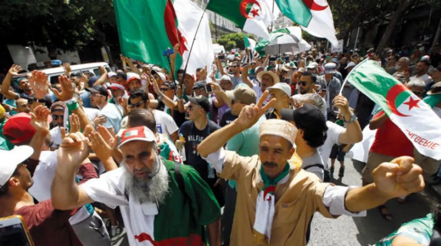 Part of the demonstrations taking place in the streets of the Algerian capital on Tuesday, August 13, 2019 (AP)