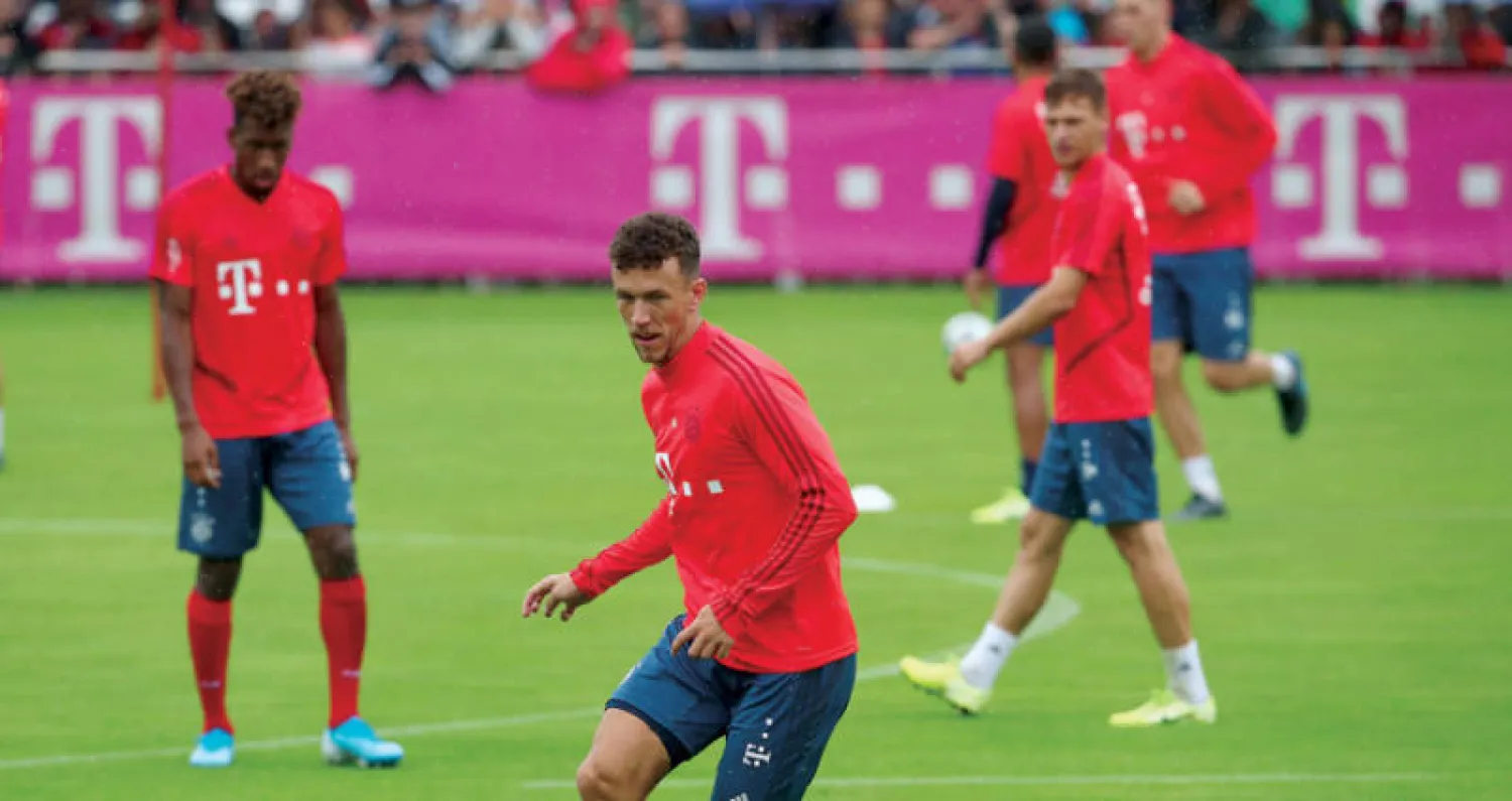 كوتينيو أثناء تدريبه الأول مع بايرن ميونيخ أمس (رويترز)