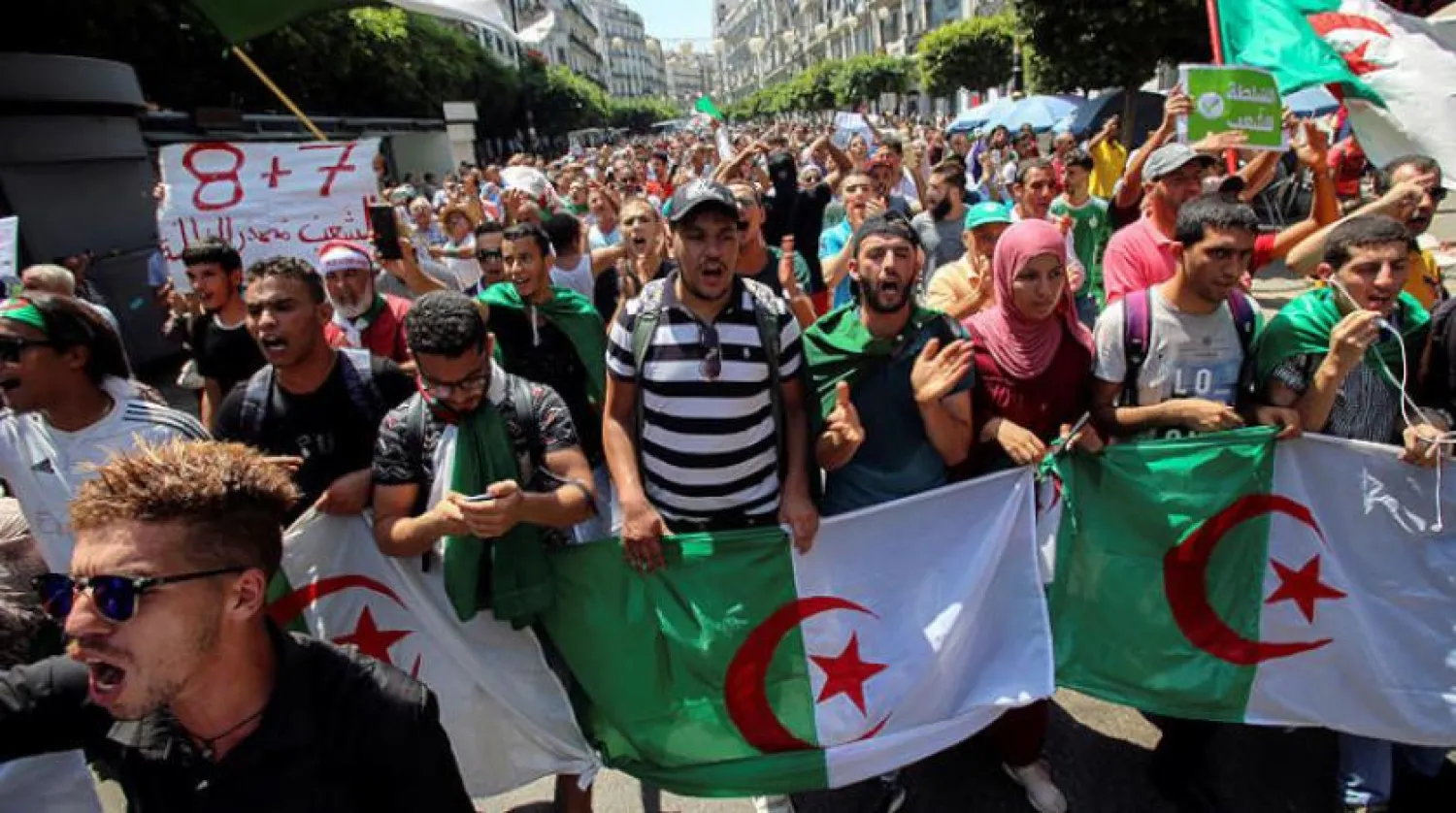 Some of the student demonstrations in Algiers on Tuesday, August 20, 2019 (Reuters)
