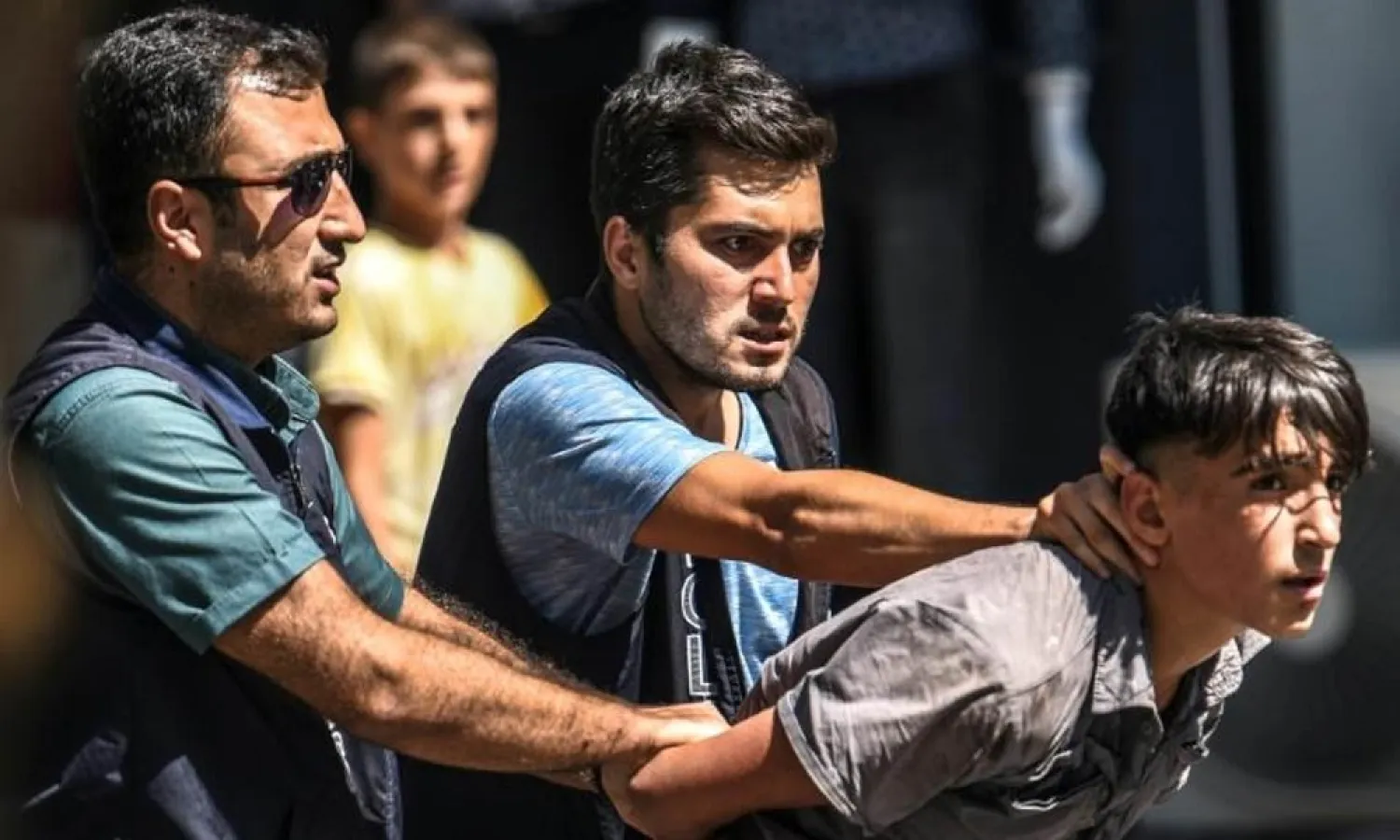 At least 200 people attempted to stage a protest march to Diyabakir's historic Sur district but were met with police water cannons and seven were detained. (AFP)