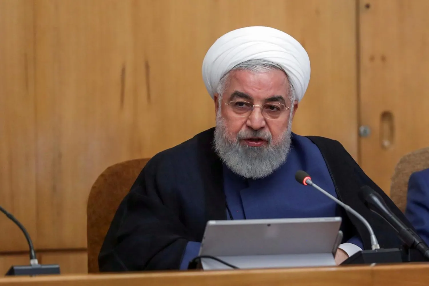 Iranian President Hassan Rouhani speaks during the cabinet meeting in Tehran, Iran, August 14, 2019. Official President website/Handout via REUTERS