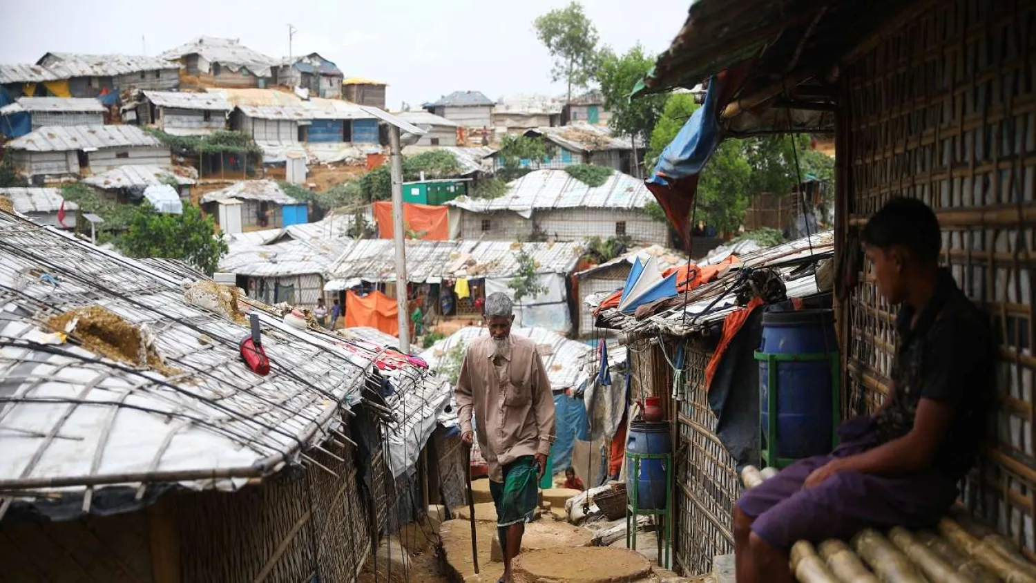 A Rohingya refugee walks at a refugee camp in Coxs Bazar, Bangladesh. (Reuters)