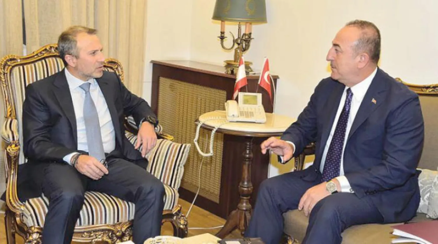 The Lebanese and Turkish foreign ministers during their meeting on Friday. Dalati and Nohra photo