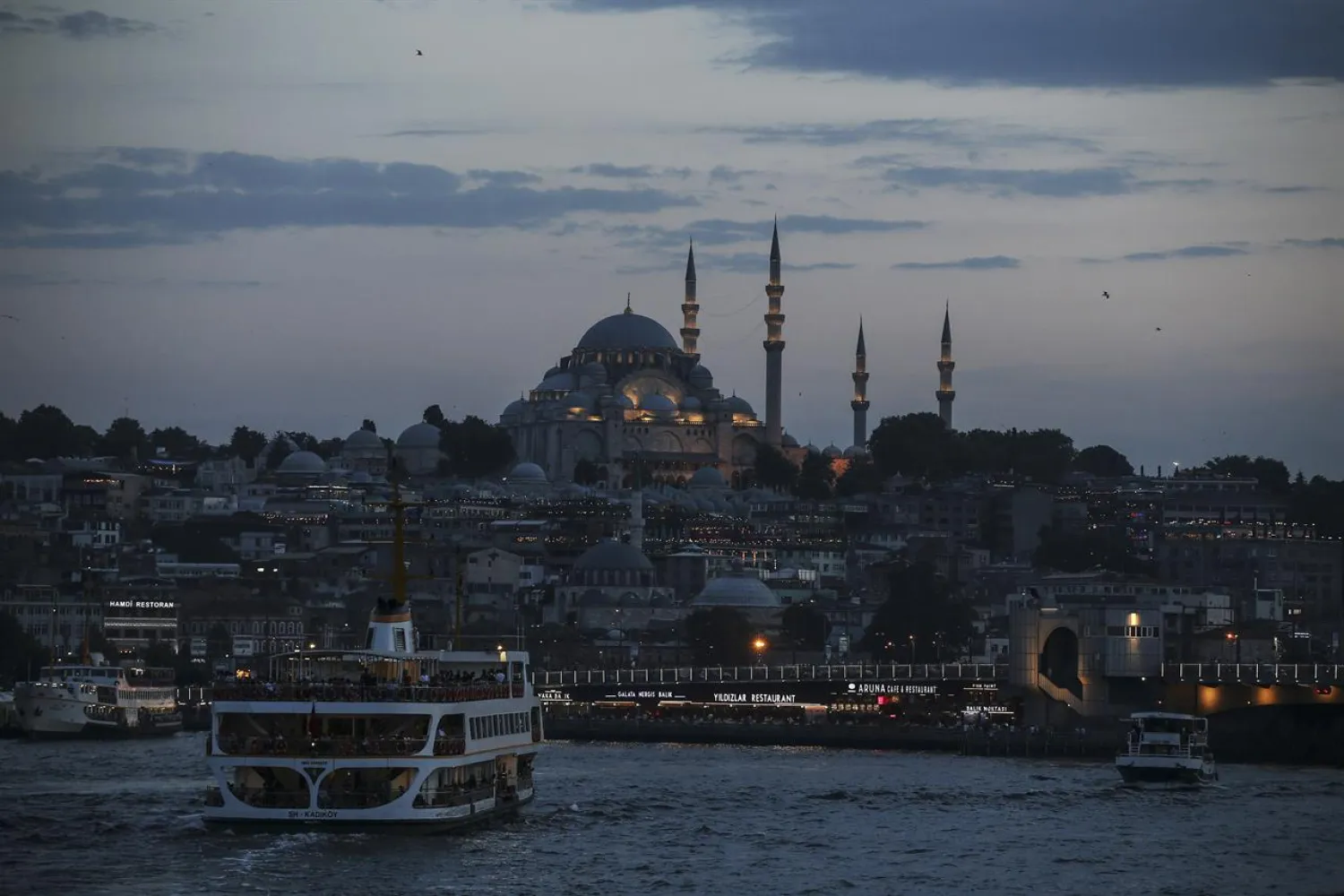 This photo shows a view of Istanbul's skyline with the Suleymaniye Mosque, in the background, Saturday June 22, 2019. (AP)