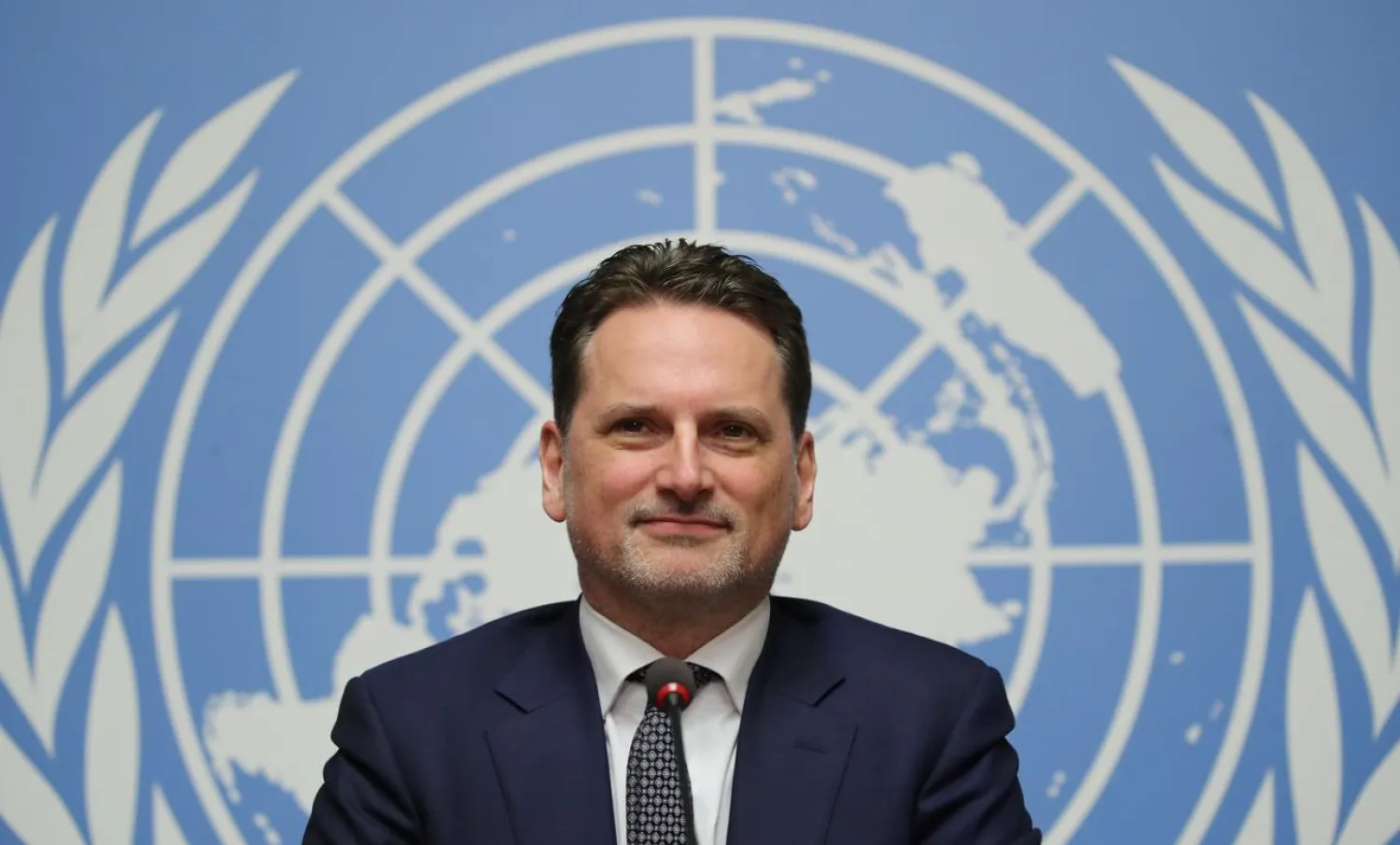 Pierre Krahenbuhl, Commissioner-General of the United Nations Relief and Works Agency for Palestine Refugees in the Near East (UNRWA), attends a news conference in Geneva, Switzerland January 29, 2019. REUTERS/Denis Balibouse/File Photo