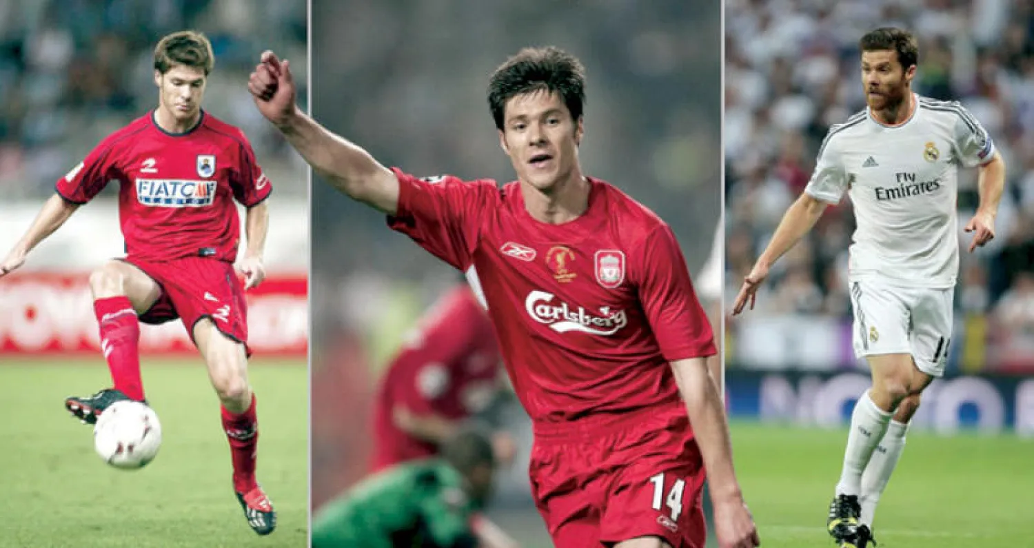 من اليمين لليسار... ألونسو بقميص كل من ريال مدريد وليفربول وريال سوسيداد
