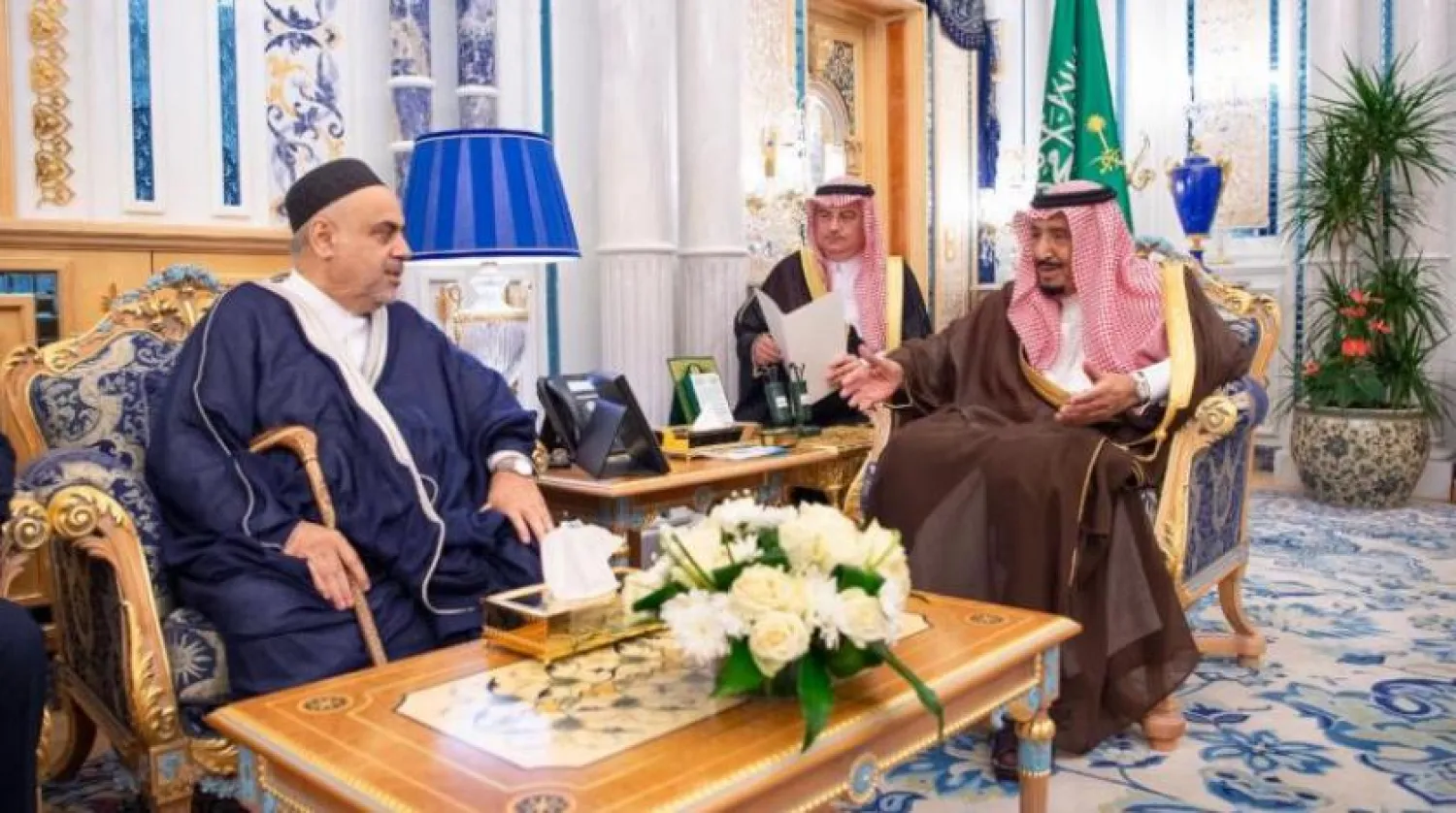 Kral Selman bin Abdulaziz ve Kafkas Müslümanları İdaresi Başkanı Allahşükür Paşazade (SPA)