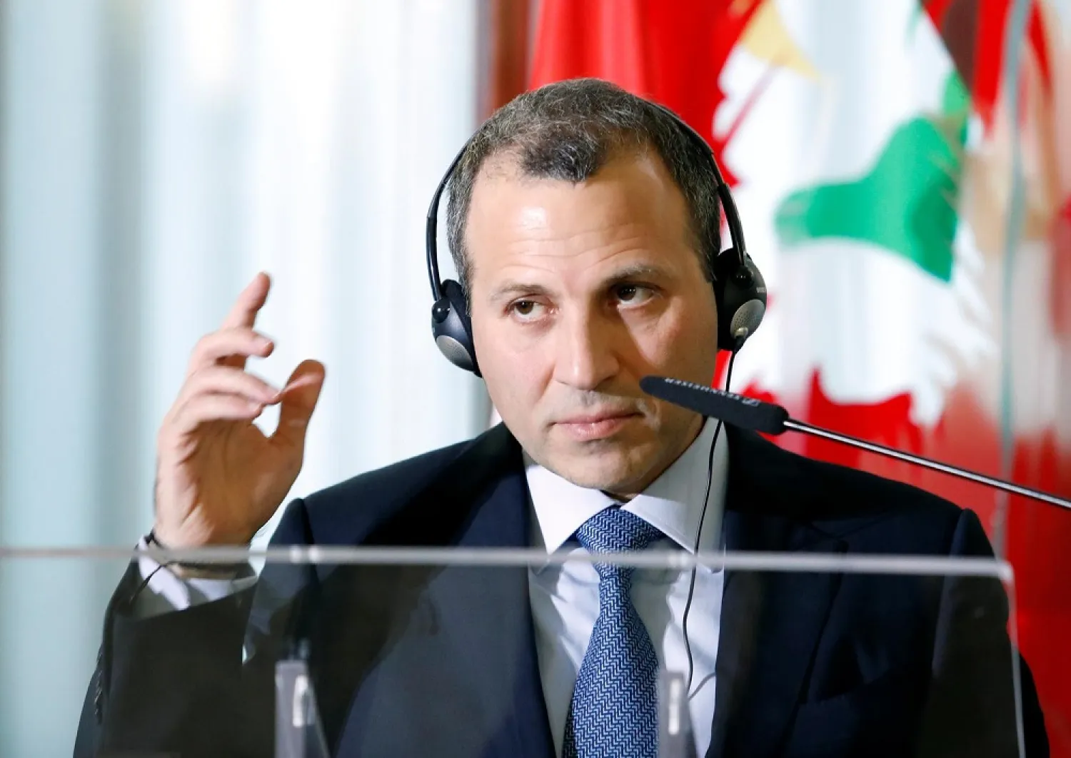 Lebanese Foreign Minister Gebran Bassil attends a meeting with his Italian counterpart Angelino Alfano in Rome, Italy, November 15, 2017. (Reuters)