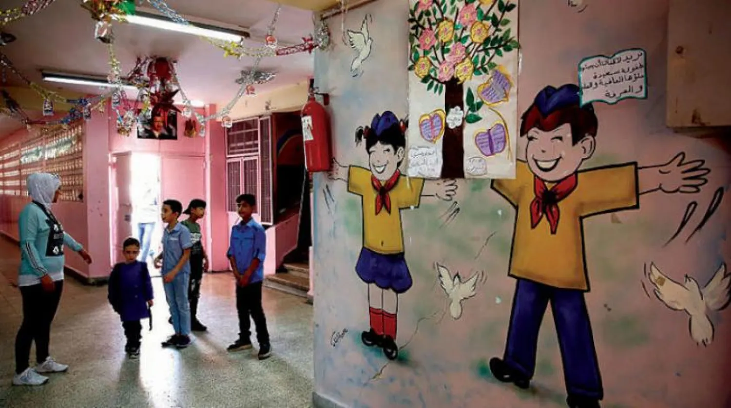Students head to school in the capital, Damascus, Syria, AFP  
