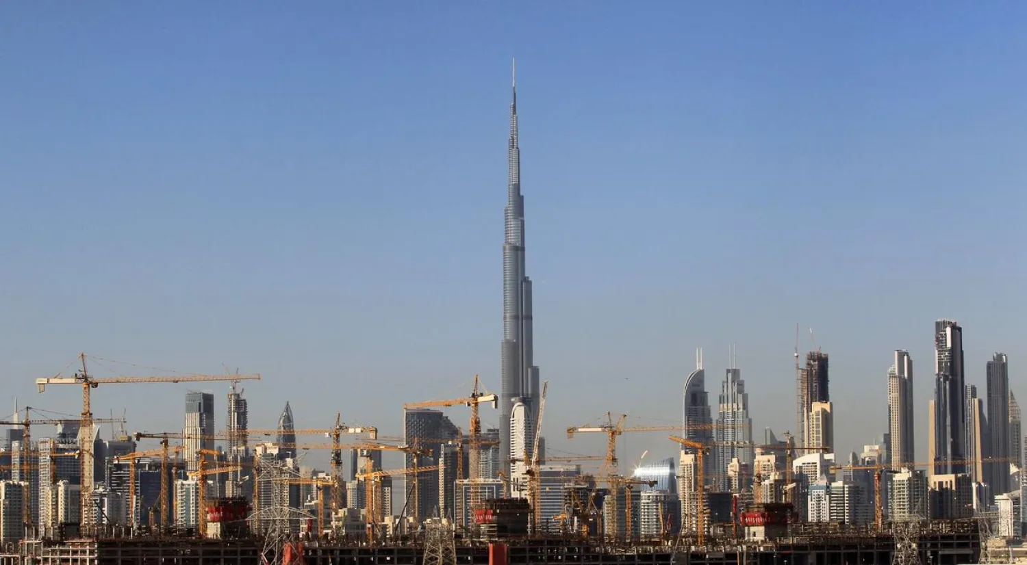 General view of Dubai's cranes at a construction site in Dubai, UAE December 18, 2018. (Reuters)