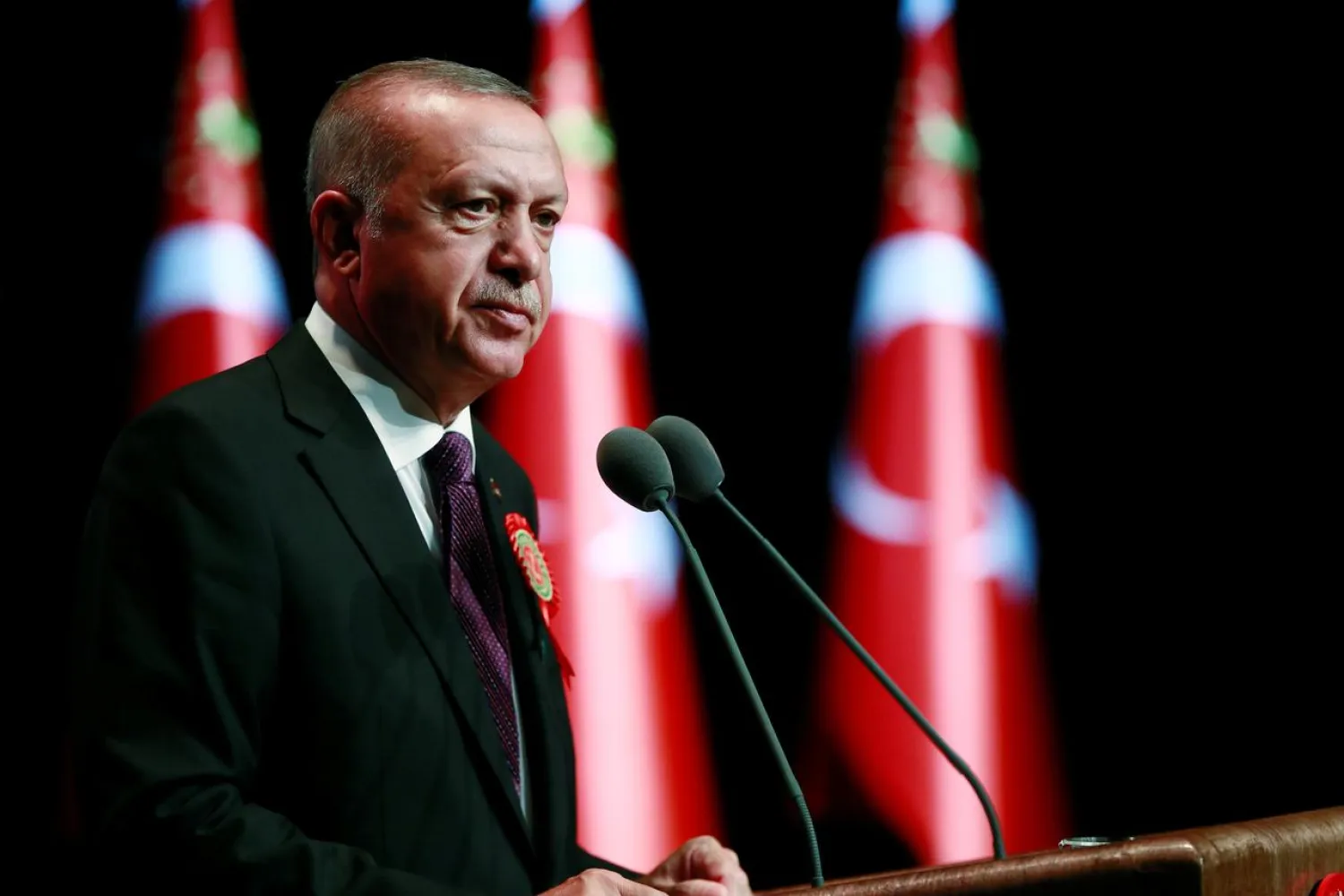 FILE PHOTO: Turkish President Recep Tayyip Erdogan makes a speech during the new judicial year's opening ceremony in Ankara, Turkey, September 2, 2019. Murat Cetinmuhurdar/Presidential Press Office/Handout via REUTERS