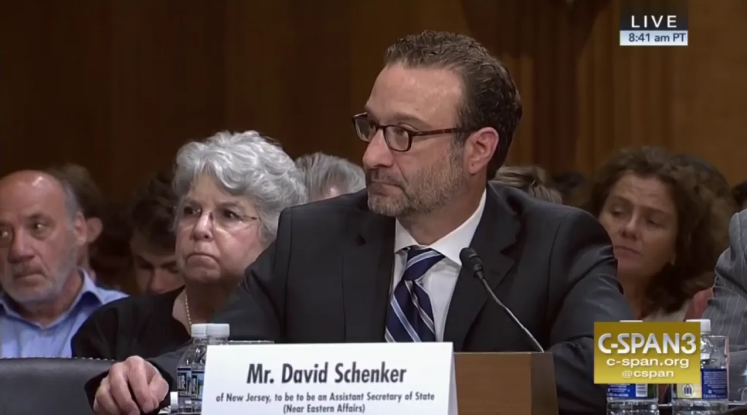 Assistant Secretary of State for Near Eastern Affairs David Schenker. Screenshot