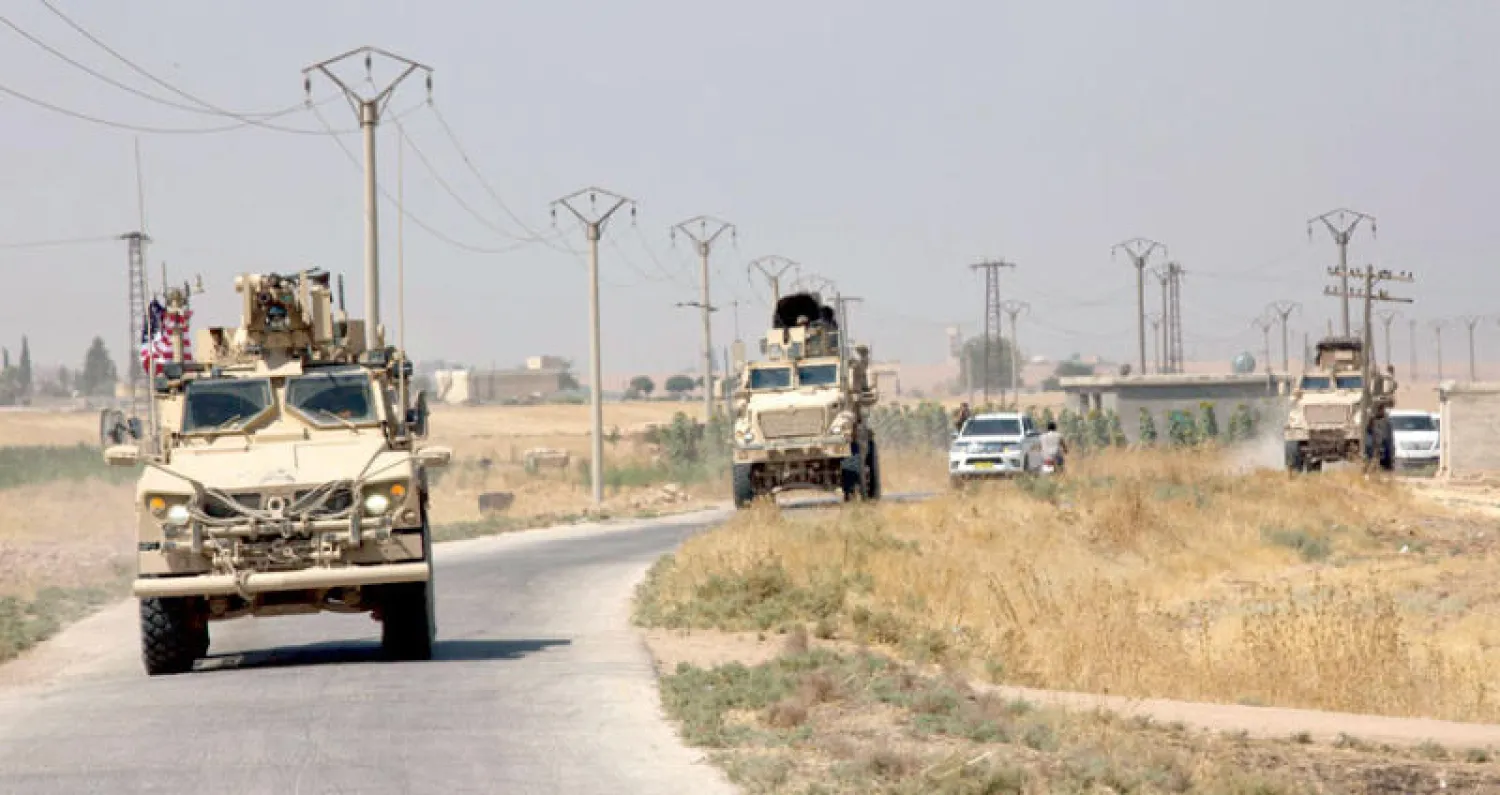 دورية أميركية في تل أبيض شمال شرقي سوريا أمس (أ.ب)