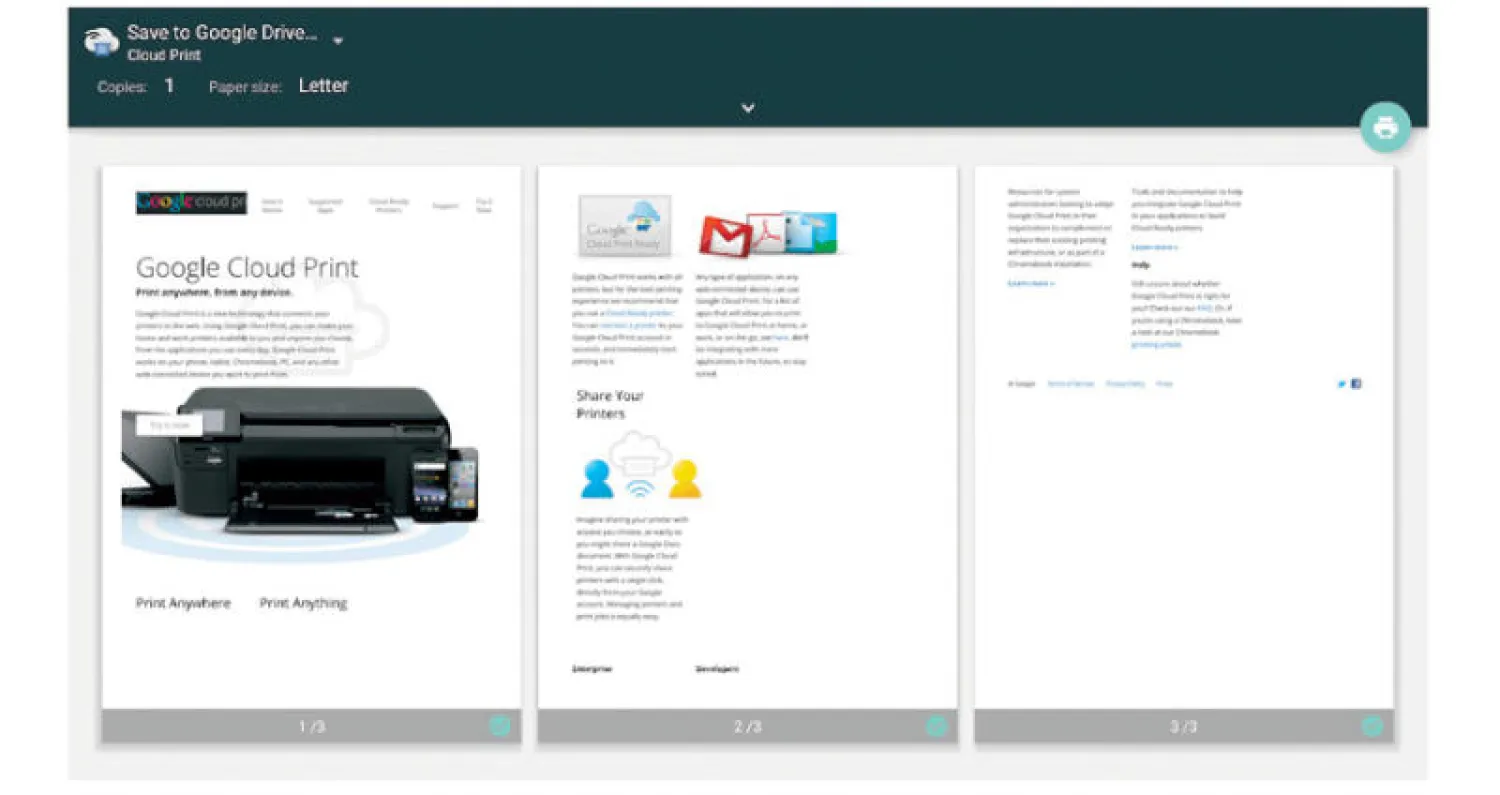 تطبيق «غوغل كلاود برينت»