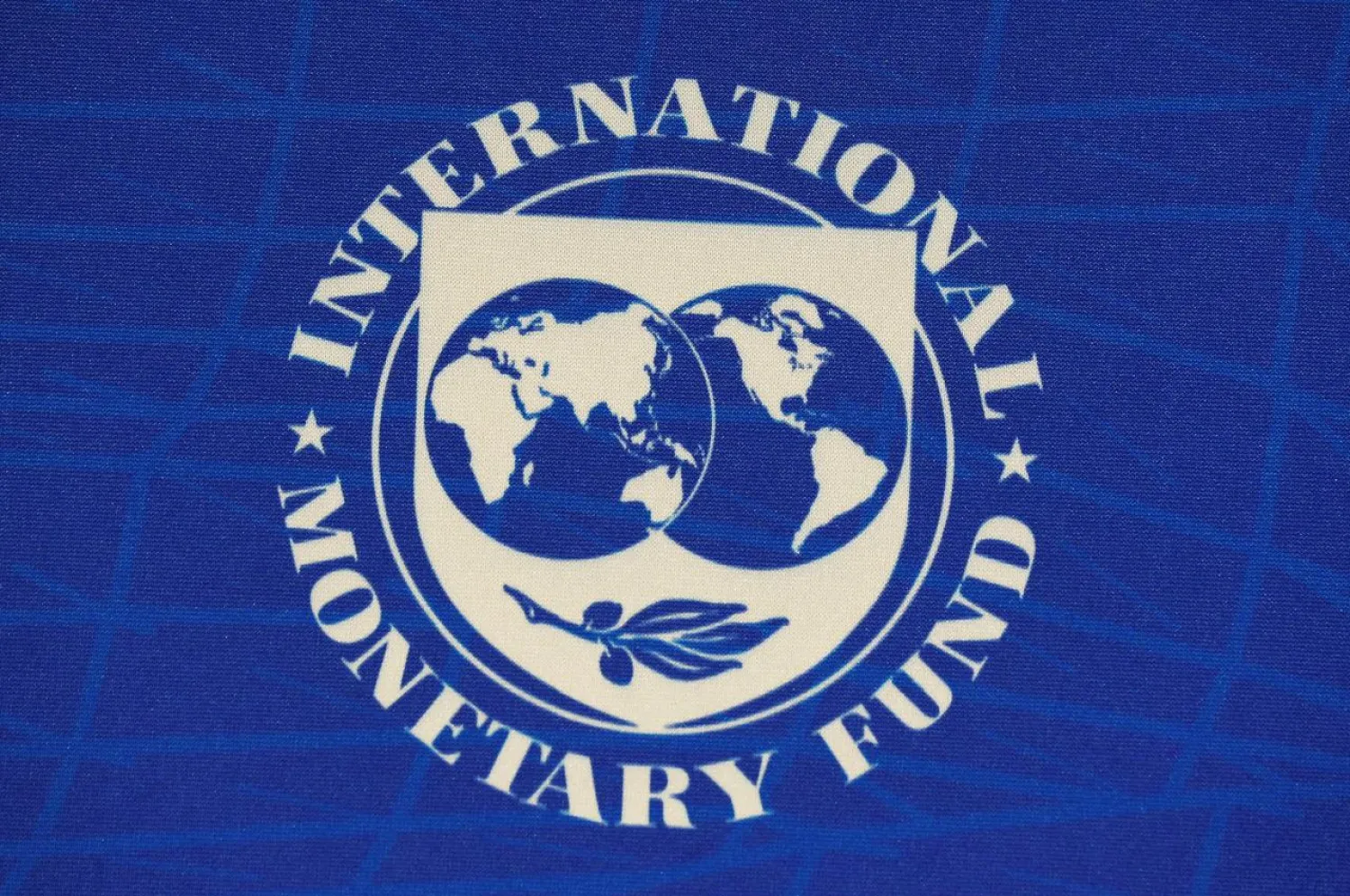 The logo of the International Monetary Fund (IMF), is seen during a news conference in Santiago, Chile, July 23, 2019. REUTERS/Rodrigo Garrido/File Photo