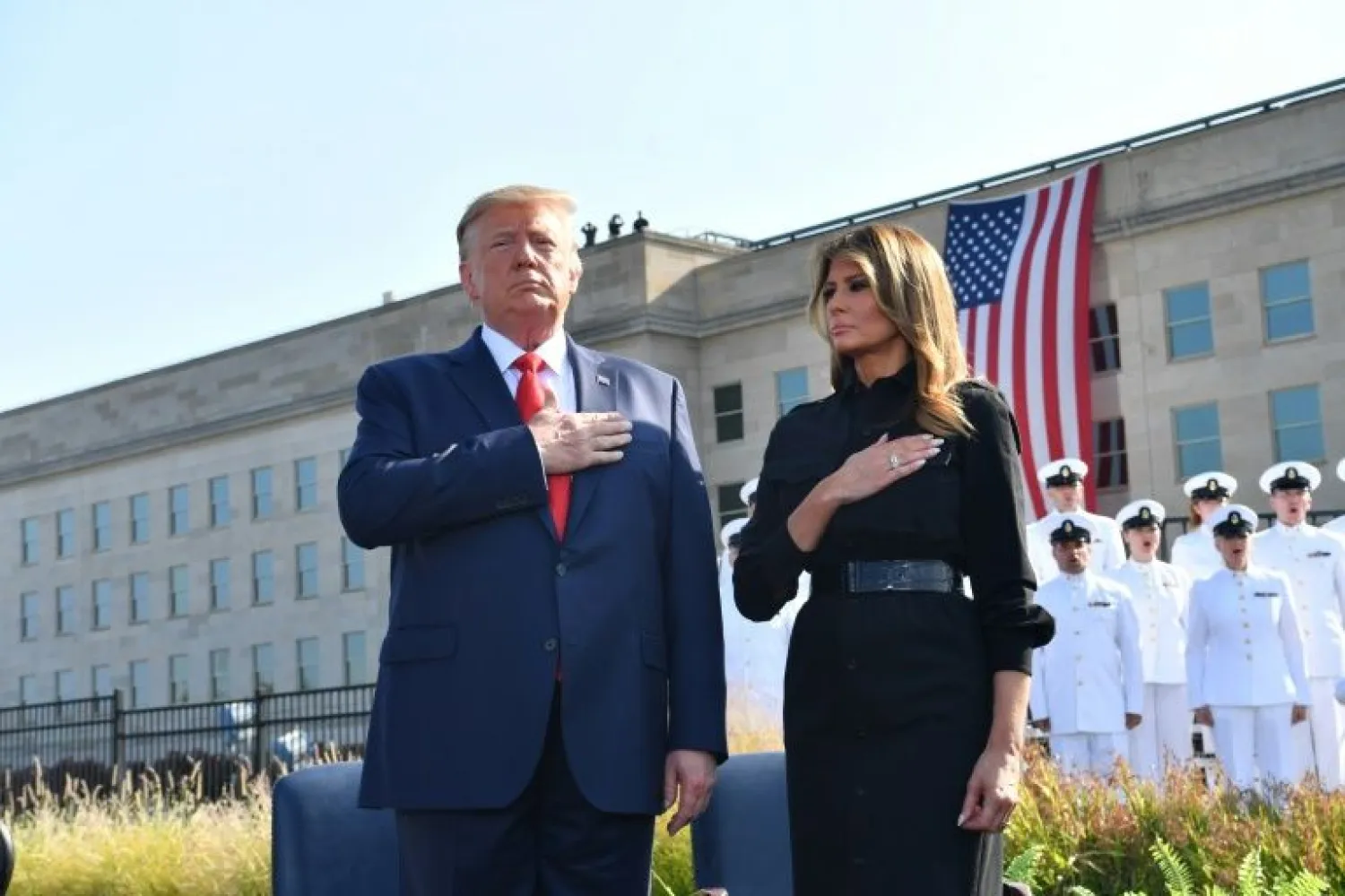 US President Donald Trump and First Lady Melania Trump attend 9/11 remembrance ceremonies where Trump says US war on Taliban intensifying | AFP
