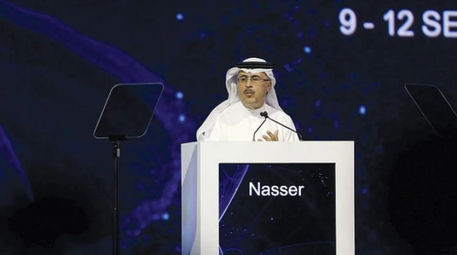 Amin Nasser, president and CEO of Saudi Arabian Oil Company, Saudi Aramco, speaks at the 24th World Energy Congress (WEC) in Abu Dhabi, United Arab Emirates September 10, 2019. REUTERS/Satish Kumar