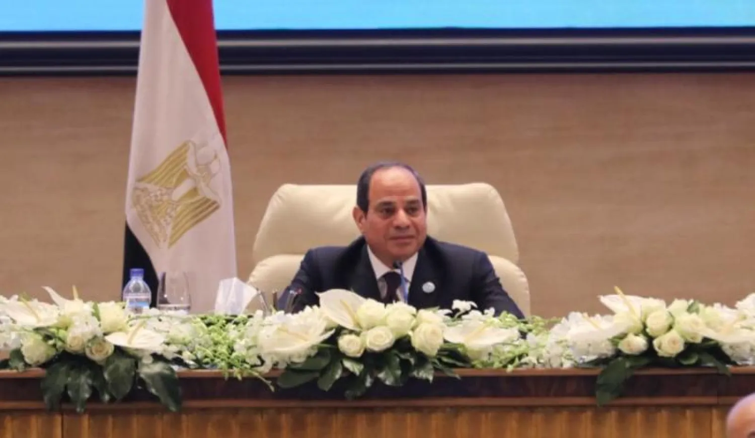 الرئيس المصري عبد الفتاح السيسي خلال المؤتمر الوطني السابع للشباب في يوليو الماضي (رئاسة الجمهورية)