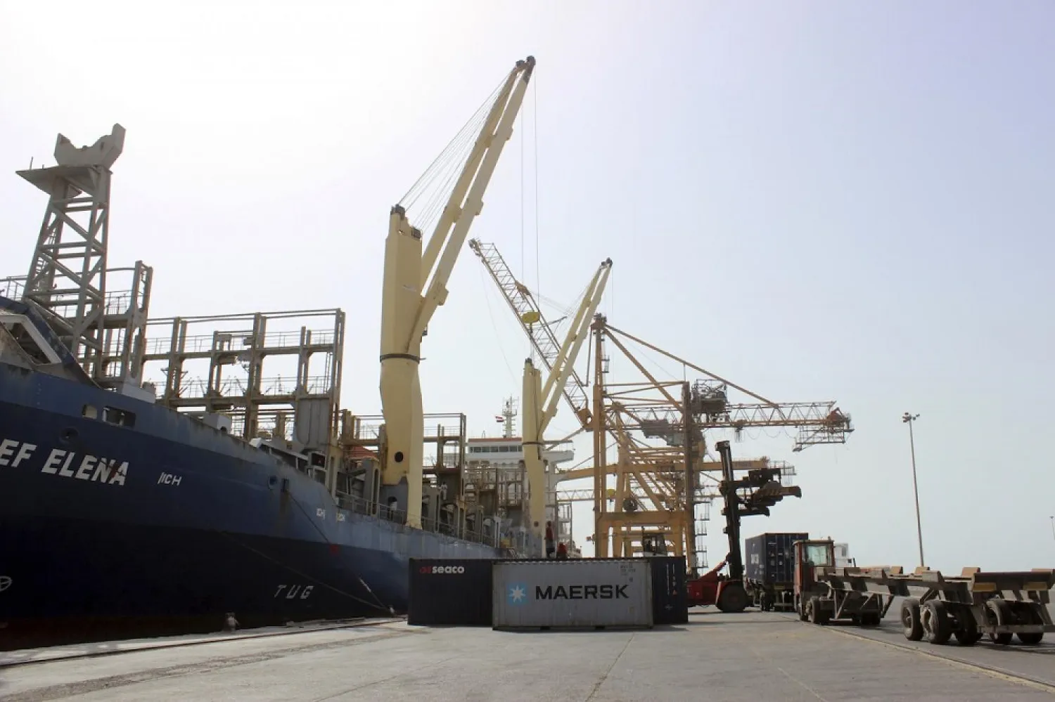 Hodeidah's Red Sea port. (AFP)  