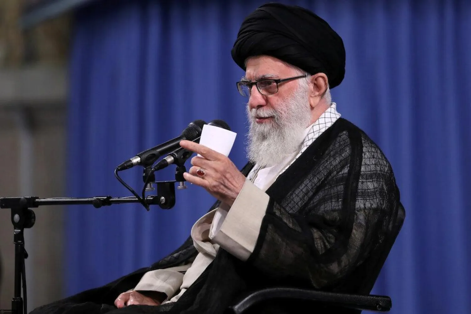 FILE PHOTO: Iran's Supreme Leader Ali Khamenei speaks during ceremony attended by Iranian clerics in Tehran, Iran, July 16, 2019. Official Khamenei website/Handout via REUTERS