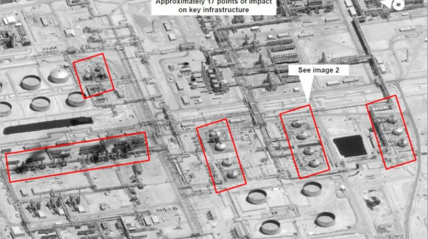 This satellite overview handout image obtained September 16, 2019 courtesy of the US Government shows damage to the Saudi oil facilities. Reuters