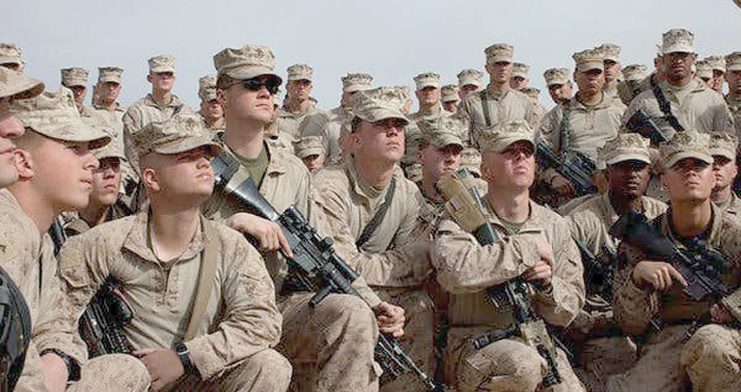 جنود من مشاة البحرية الأميركية (المارينز) في منقطة مارغا قبل الانتشار في ولايات أفغانية (نيويورك تايمز)