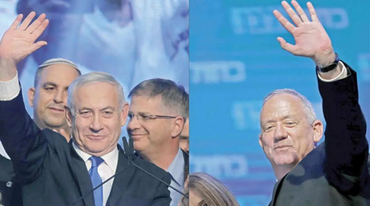 Mavi-Beyaz İttifakı Lideri Benny Gantz ve Likud Partisi Lideri Binyamin Netanyahu ayrı karelerde (AFP)