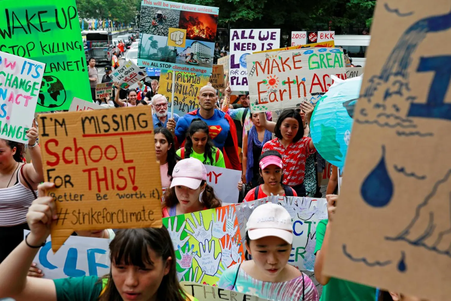 Masses of children skipped school to join a global strike against climate change on Friday. (Reuters)