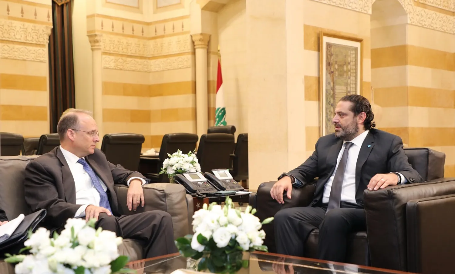 Lebanese PM Saad Hariri receives Treasury Department Assistant Secretary Marshall Billingslea in Beirut. (Dalati & Nohra)