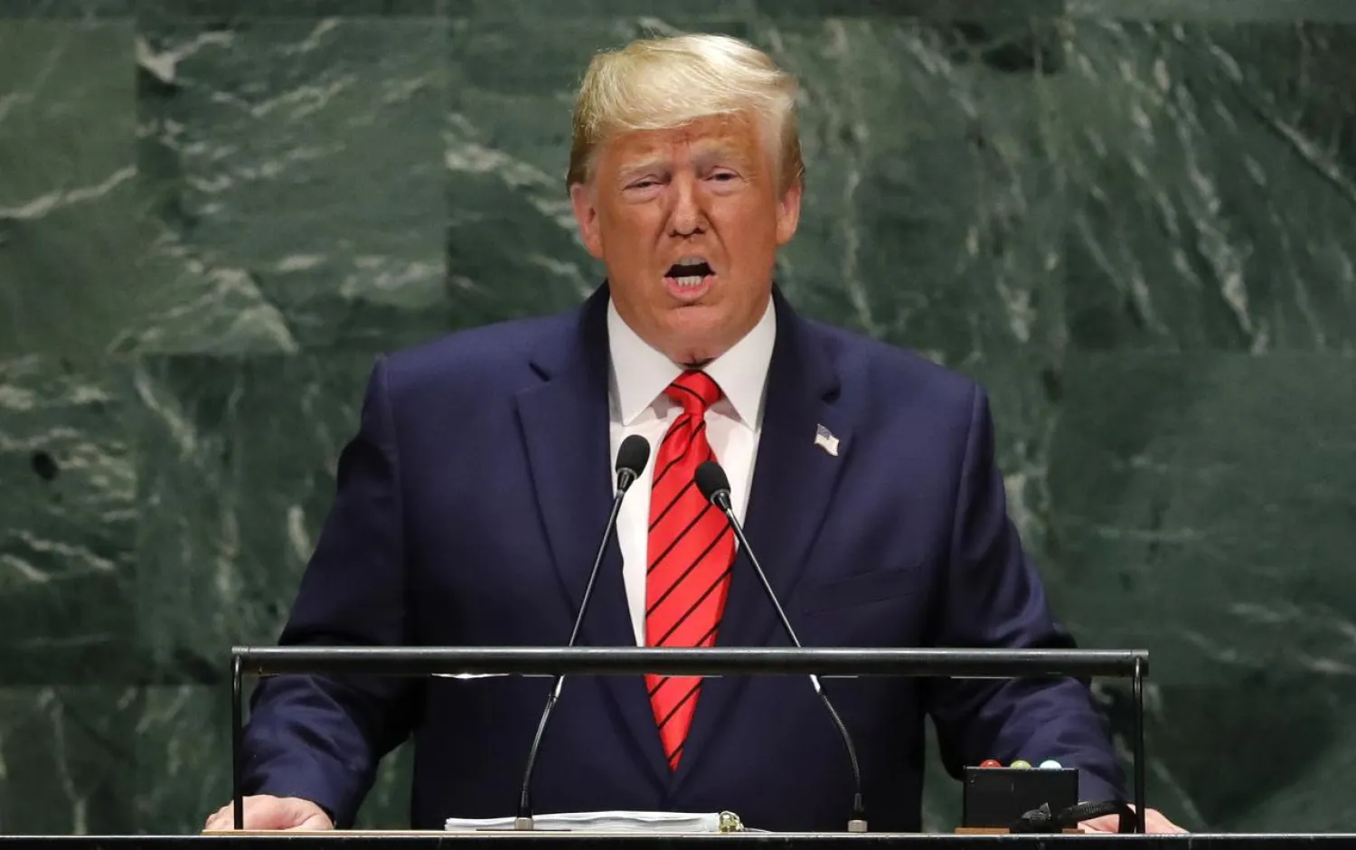 US President Donald Trump addresses the UN General Assembly. (Reuters)