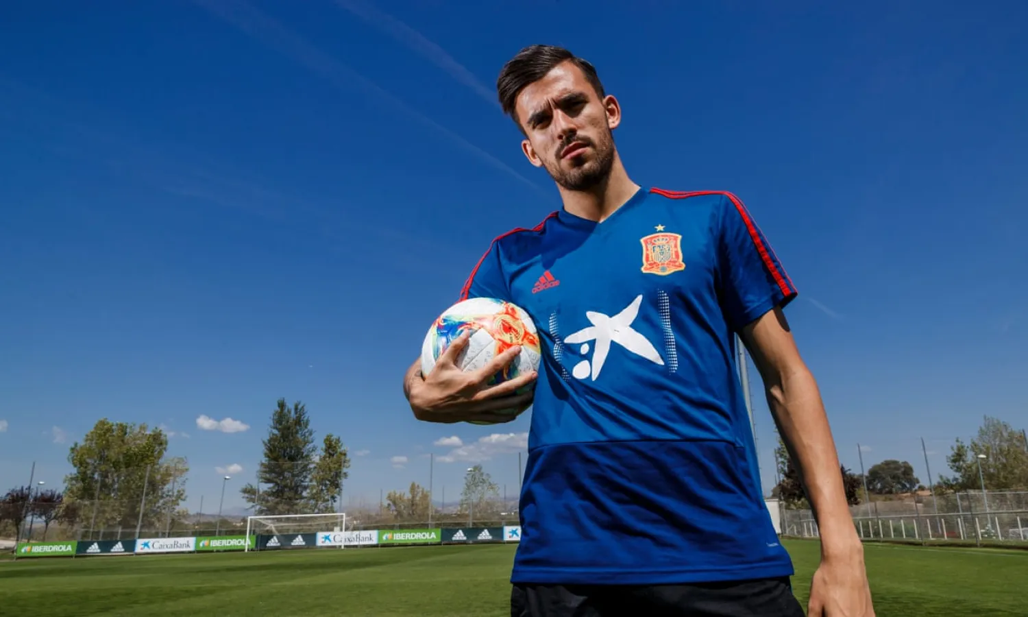 Arsenal’s Dani Ceballos, pictured at Spain’s training camp this month, says he loves London, his new club and the Premier League. Photograph: Pablo Garcia